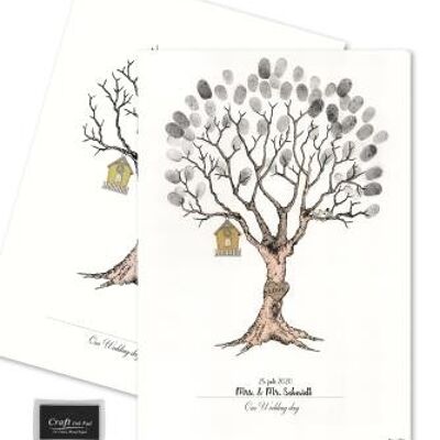 Fingerprint - Wedding tree with black fingerprints