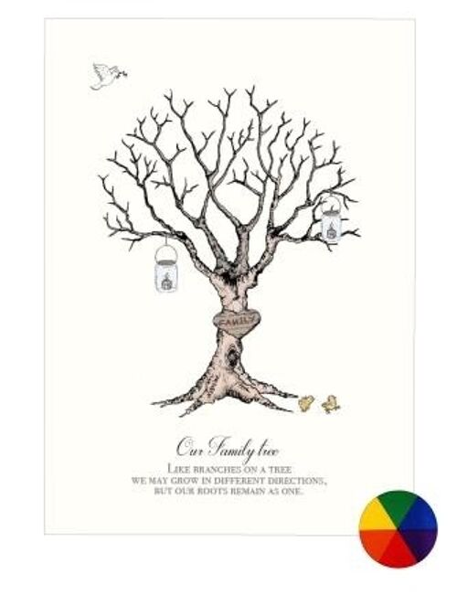 Family Tree Fingerprint - Multicolor