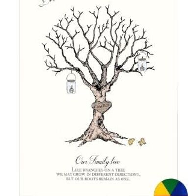 Impronta digitale dell'albero genealogico - Multicolore