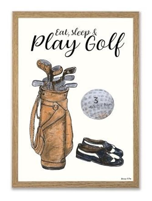 Play golf A4 poster