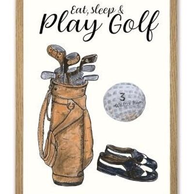 Play golf A4 poster