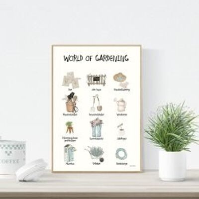 Poster A4 del mondo del giardinaggio