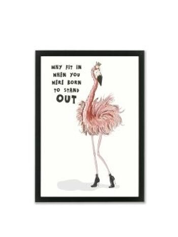 Affiche A3 Flamingo - né pour se démarquer 2