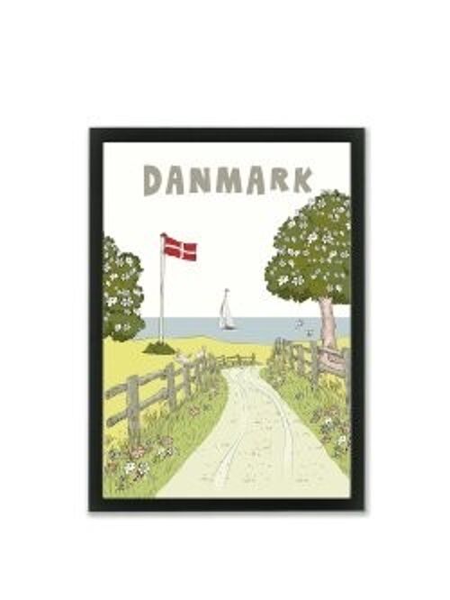Denmark Landscape DK A3 poster