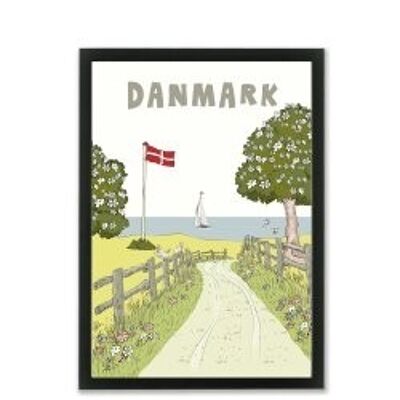 Denmark Landscape DK A3 poster