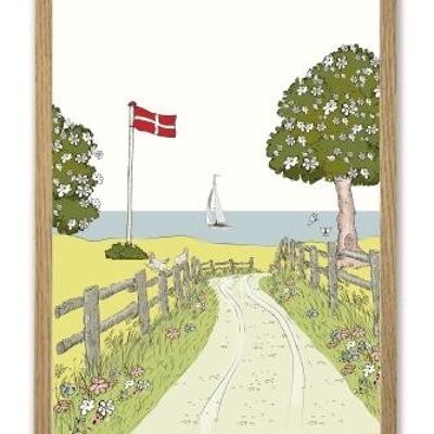 Denmark Landscape A3 poster