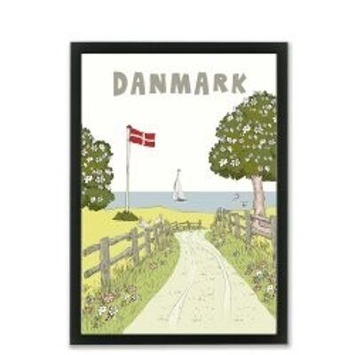 Affiche Danemark Paysage A4