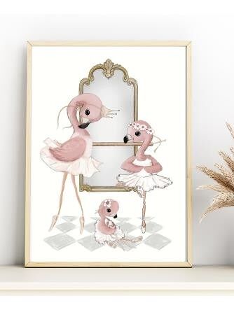 Flamingo Ballet school A3 poster