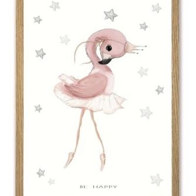 Baby Be Happy Flamingo Ballett A3-Poster