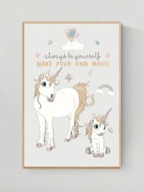 Unicorn Always be yourself poster A3 poster