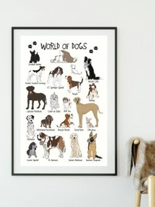 World of Dogs A3 poster