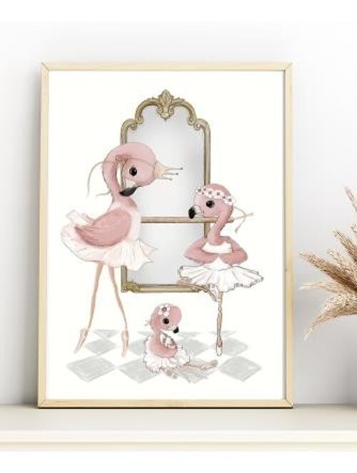 Flamingo Ballet school A4 poster