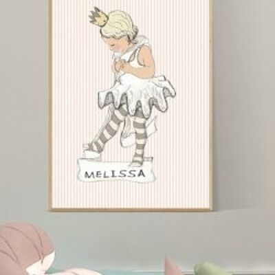 Affiche A4 petite fille de ballet