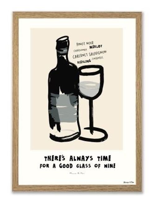 There´s always time for that good glass of wine A4 poster