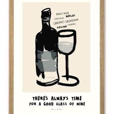 Il est toujours temps pour ce bon verre de vin A4 poster