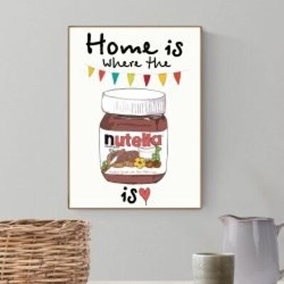 El hogar es donde está la Nutella Póster A4
