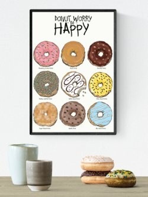 Donut Worry A4 poster