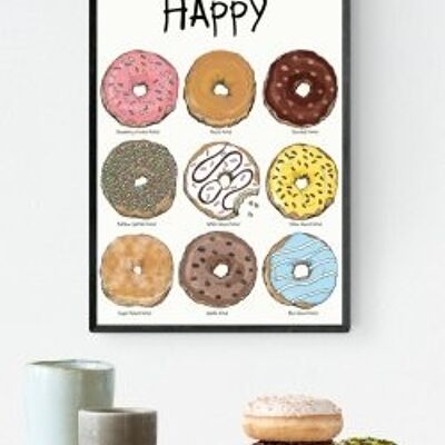 Donut Worry A4 poster