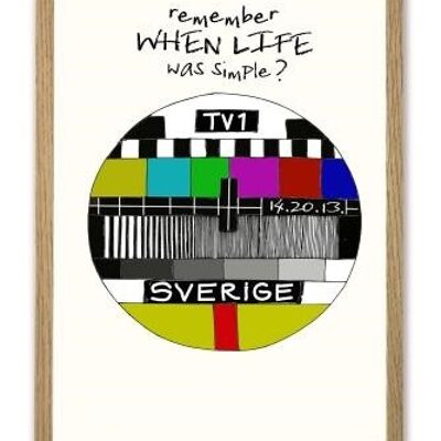 Denken Sie daran, als das Leben einfach war (schwedisch) A4-Poster