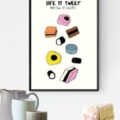 Life Is Sweet A4 poster