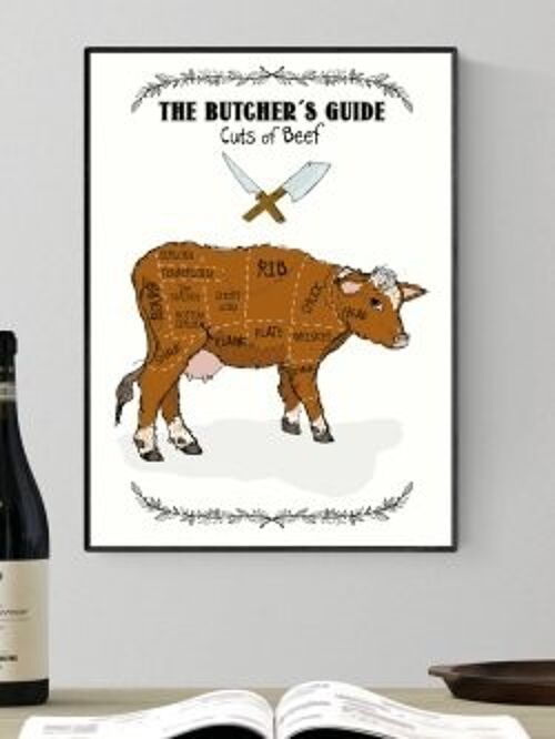 The Butchers Guide / BEEF A3 poster