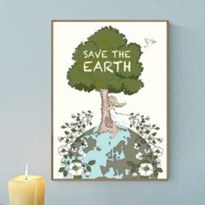 Póster Salvar la Tierra A4