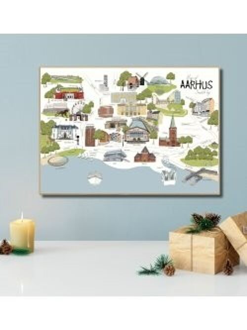 Map of Aarhus A3 poster