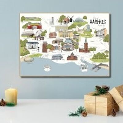 Map of Aarhus A3 poster