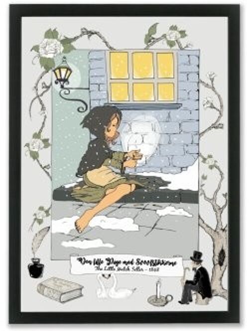 The Little Girl With The Matchsticks A4 poster