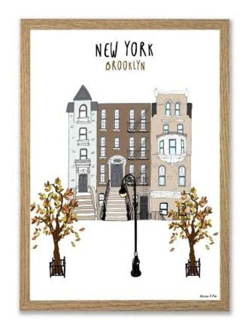 New York, Brooklyn A4 poster