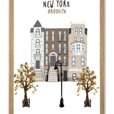 New York, Brooklyn A4 poster