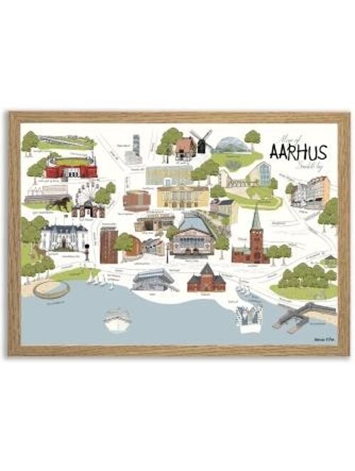 Map of Aarhus A4 poster