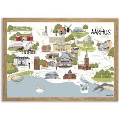 Póster Mapa de Aarhus A4