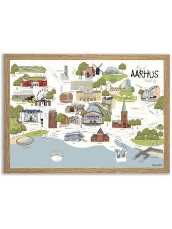 Carte d'Aarhus Affiche A4