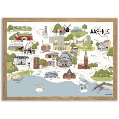 Map of Aarhus A4 poster