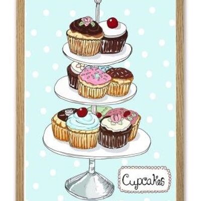 Affiches A4 cupcakes