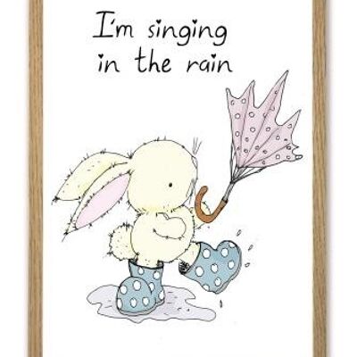 Singing in the rain A4 poster