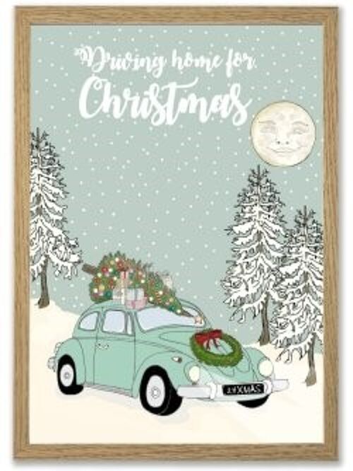 Driving Home for Christmas A4 poster