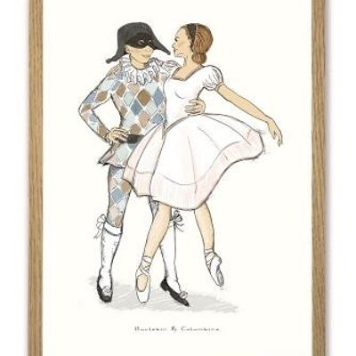 Poster A4 di Arlecchino e Colombina