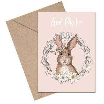 Tarjeta Felices Pascuas Liebre DK A6