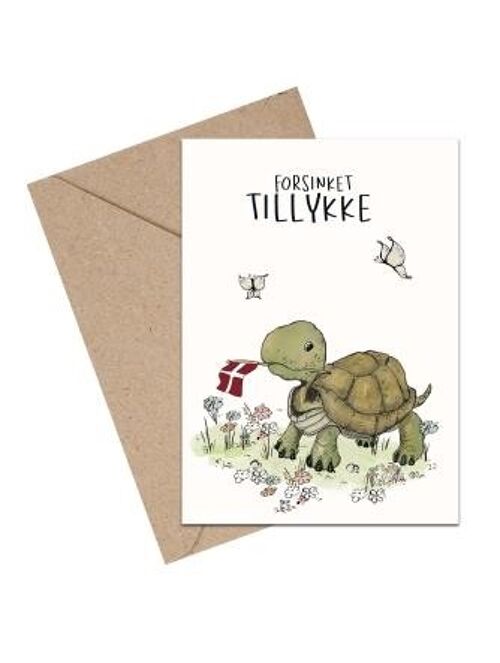 Delayed congratulations turtle A6 card