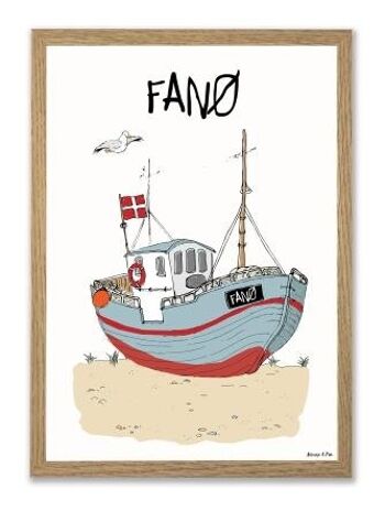 Affiche A3 de coupeur de pêche Fanø
