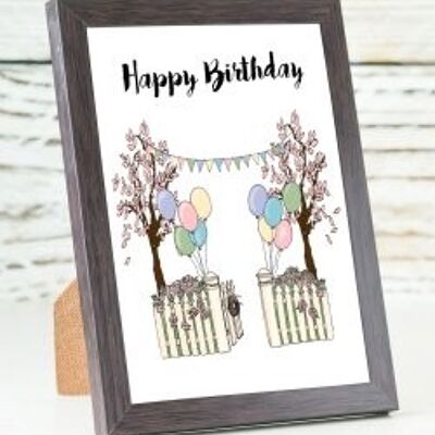 Joyeux anniversaire - Carte de bienvenue A6