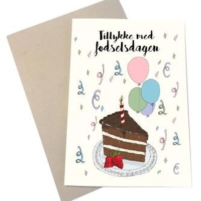 Joyeux anniversaire gâteau DK A6 carte