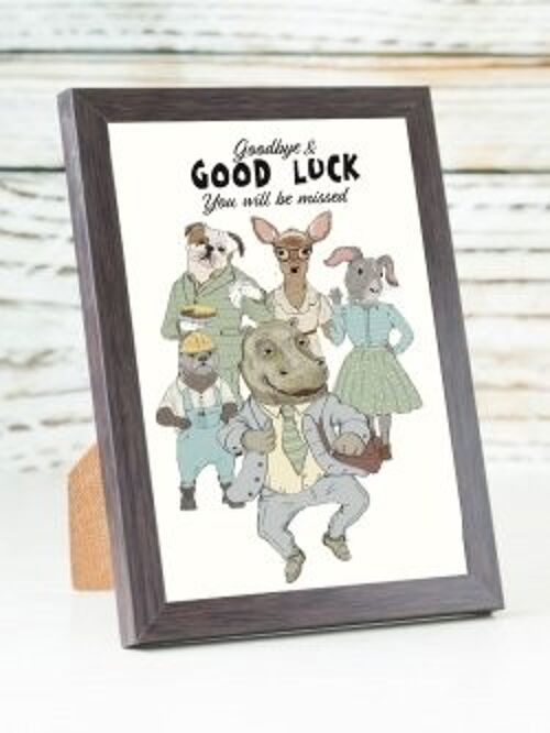 Goodbye and goodluck A6 card
