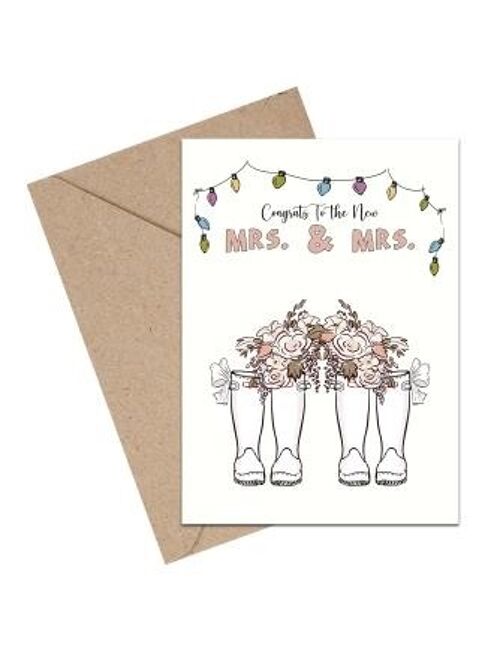 To the new Mrs. & Mrs. A6 card