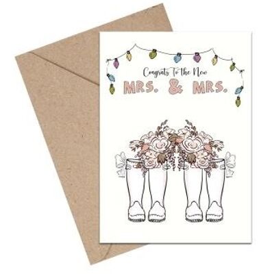 To the new Mrs. & Mrs. A6 card