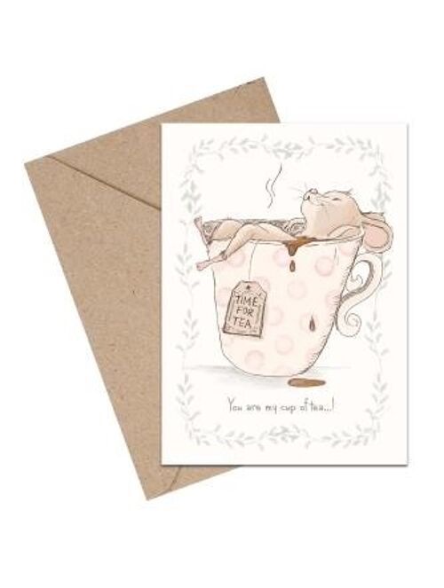 Mouse in cup A6 card