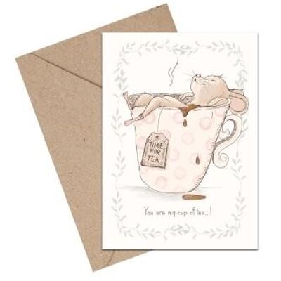 Mouse in cup A6 card