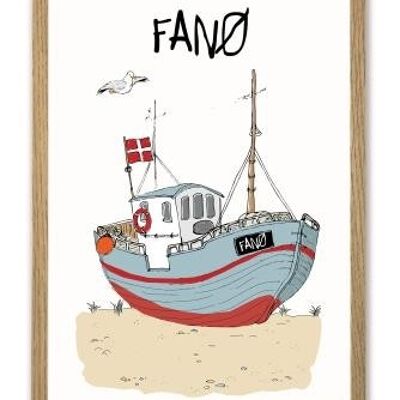 Fanø fishing cutter A4 poster